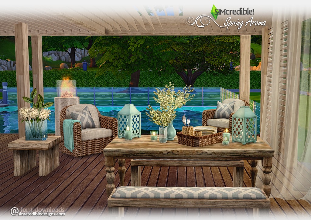 Sims 4 Ccs The Best Spring Aroma Outdoor Set By Simcredible Designs