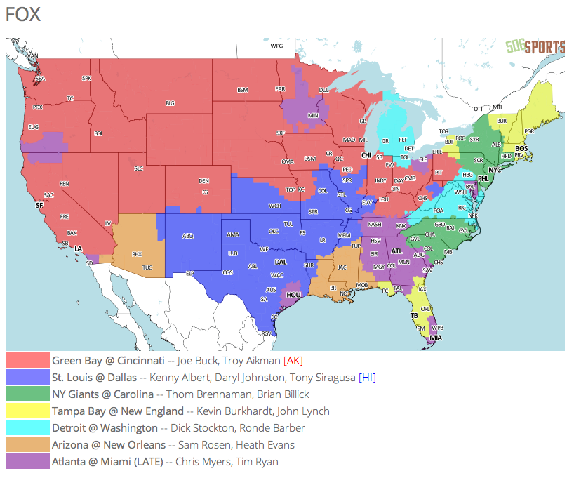 PACKERVILLE, U.S.A. Week 3 TV Map
