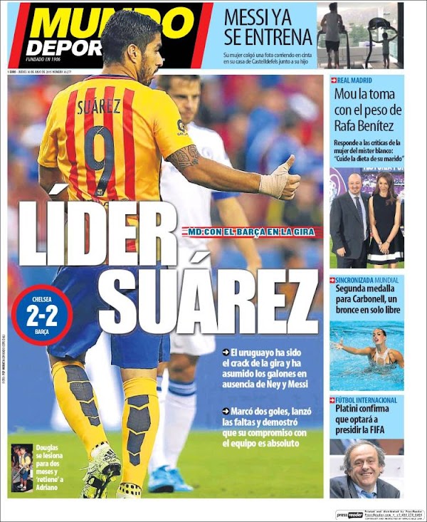 FC Barcelona, Mundo Deportivo: "Líder Suárez"