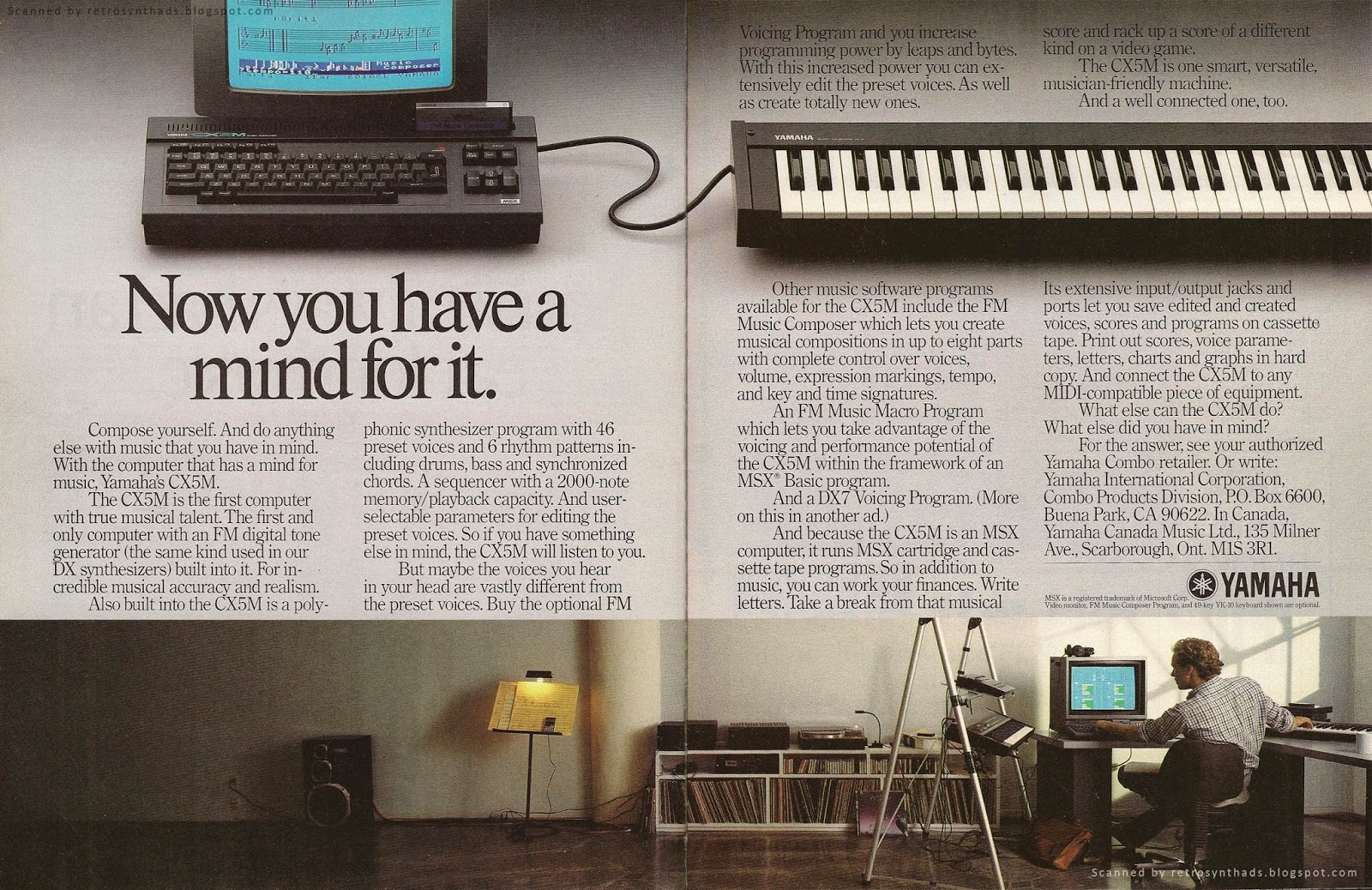 Retro Synth Ads: Yamaha CX5M music computer 