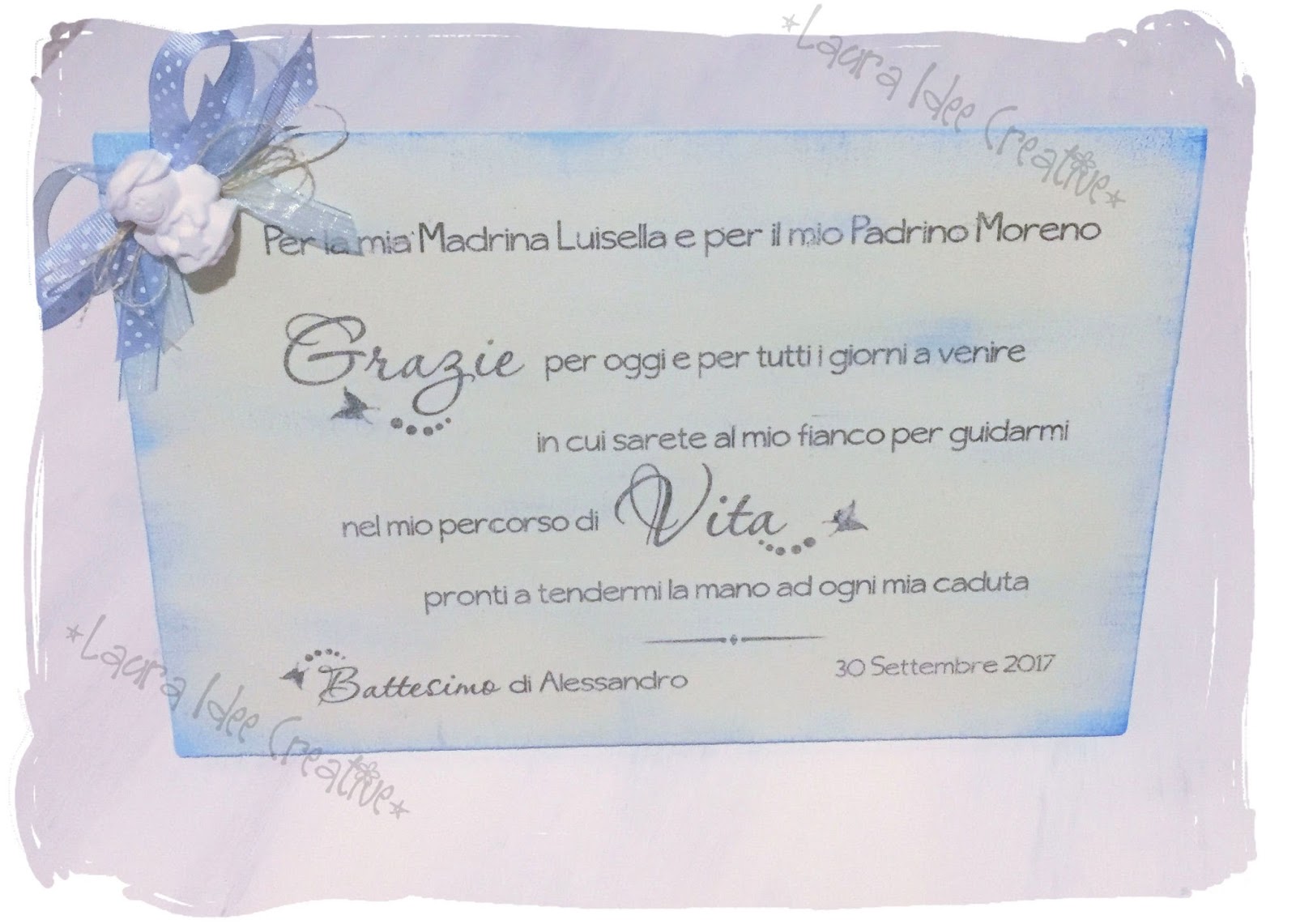 Laura Idee Creative Targa Regalo Personalizzata Per Madrina E Padrino In Legno Ricordo E Ringraziamento Battesimo E Cresima