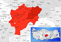 Kayseri Pınarbaşı ilçesinin nerede olduğunu gösteren harita