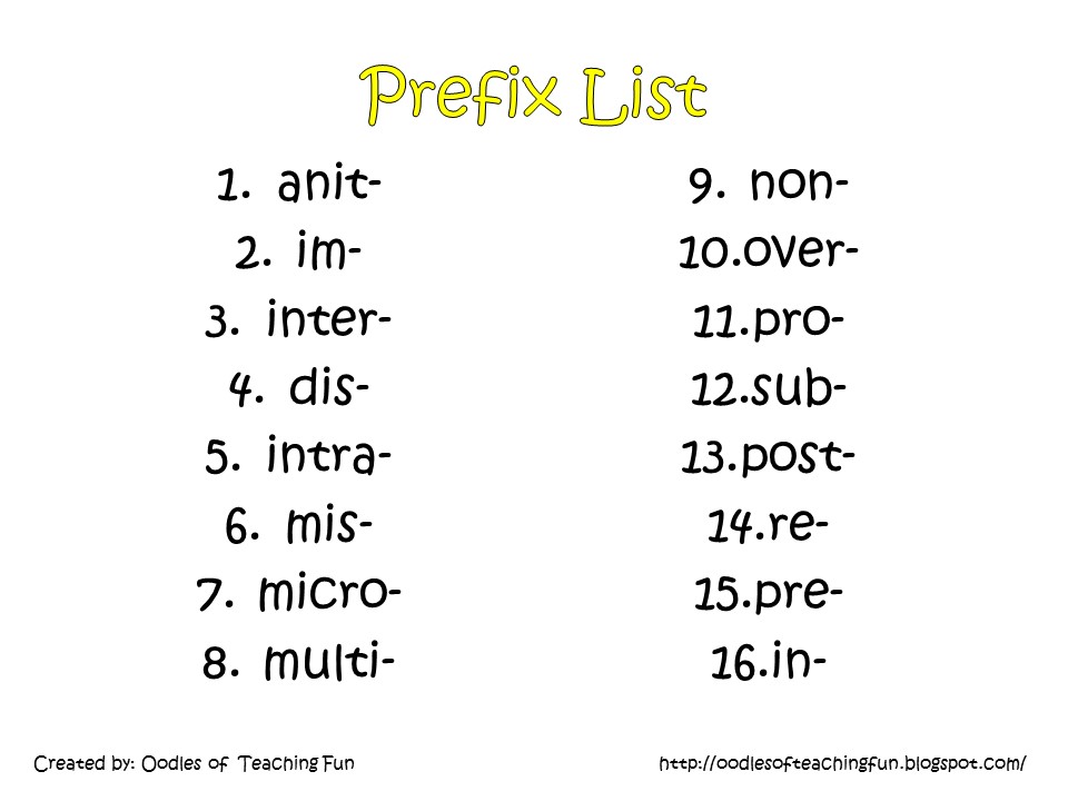 Prefix Practice Freebie Oodles of Teaching Fun