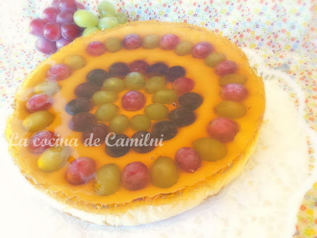 Tarta de queso y uvas con gelatina de moscatel (La cocina de Camilni)