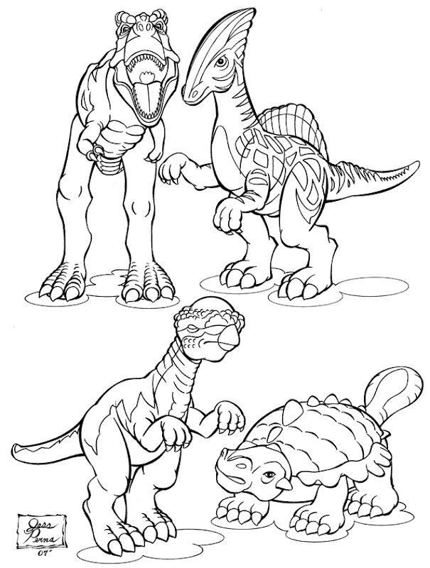 Dinosaur Coloring Book Illustrator Black and White title=