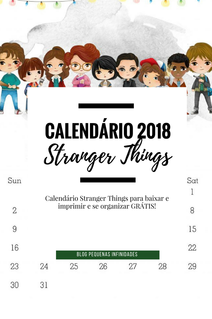 Calendarios de Stranger Things para imprimir.
