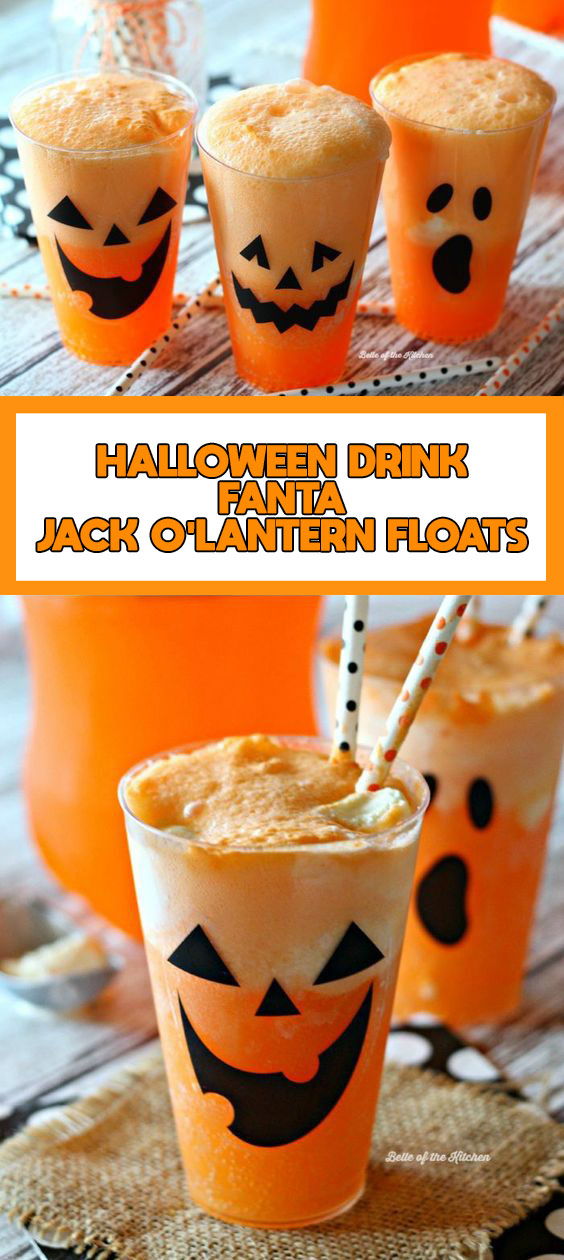 Halloween Drink Fanta Jack O’Lantern Floats