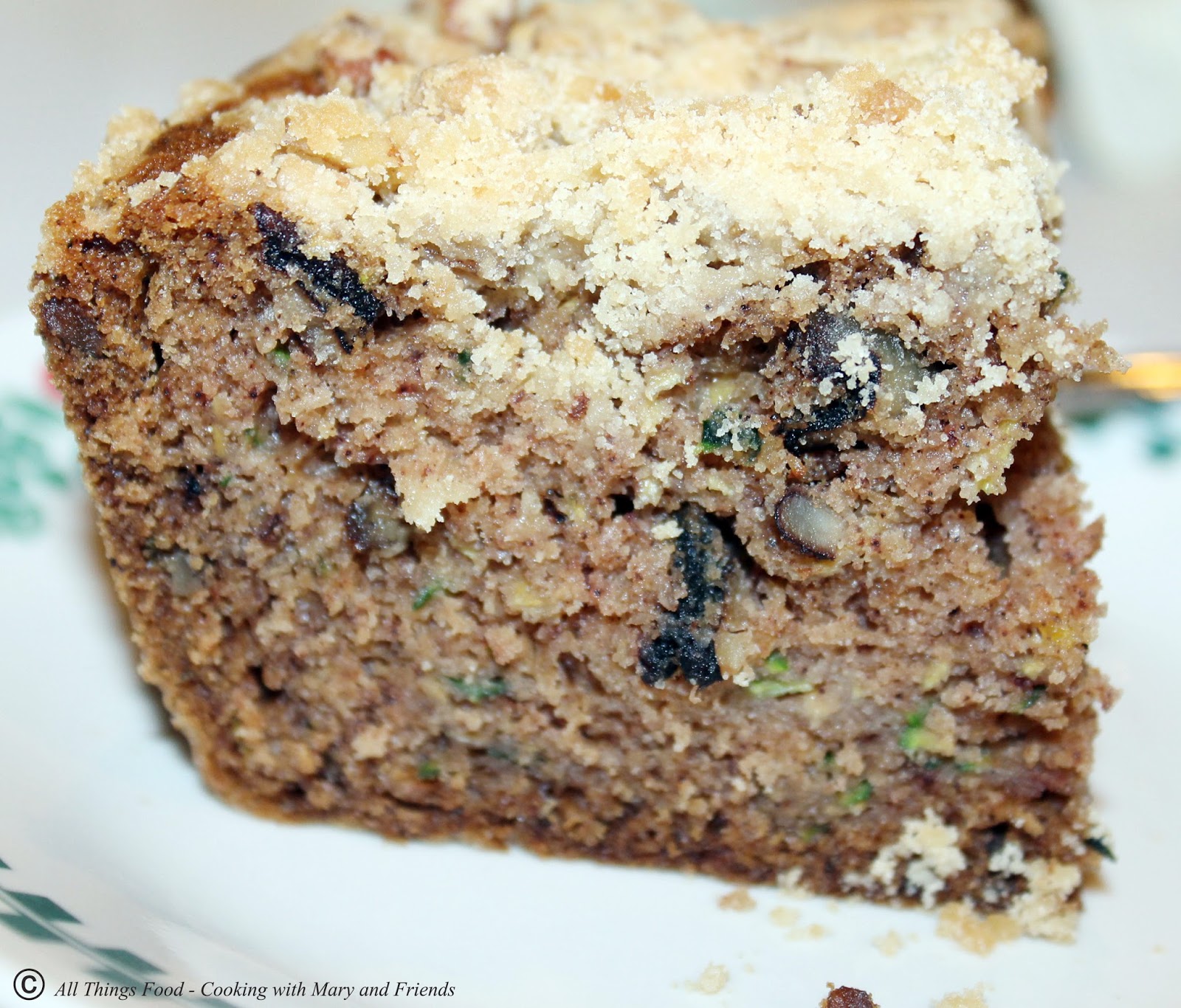 Cooking With Mary and Friends Zucchini Coffee Cake with Streusel Topping