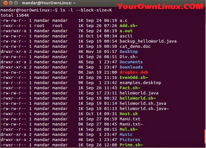 linux ls details