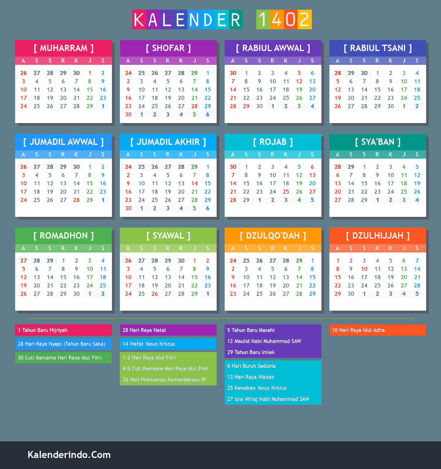 Kalender Hijriyah Online: 1402