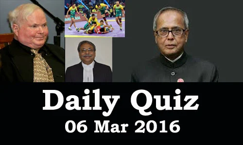 Daily Current Affairs Quiz - 06 Mar 2016