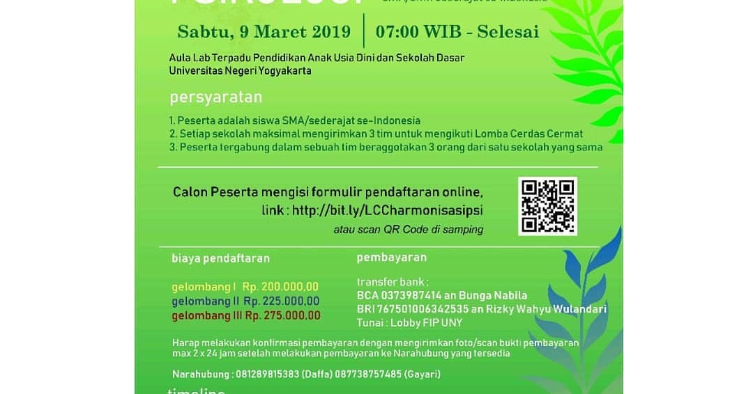 Formulir Pendaftaran Lomba Cerdas Cermat Tingkat Sd
