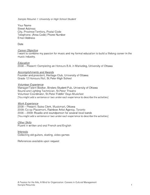Senior High School Graduate Resume Good Examples