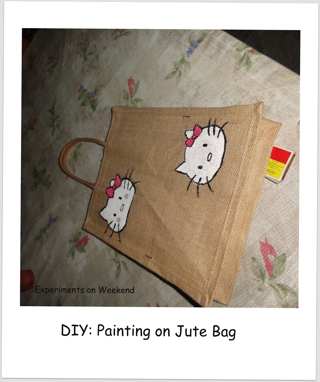 My Food Affairs DIY Painting on Jute Bag