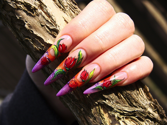 Acrylic Nails: Long acrylic nails