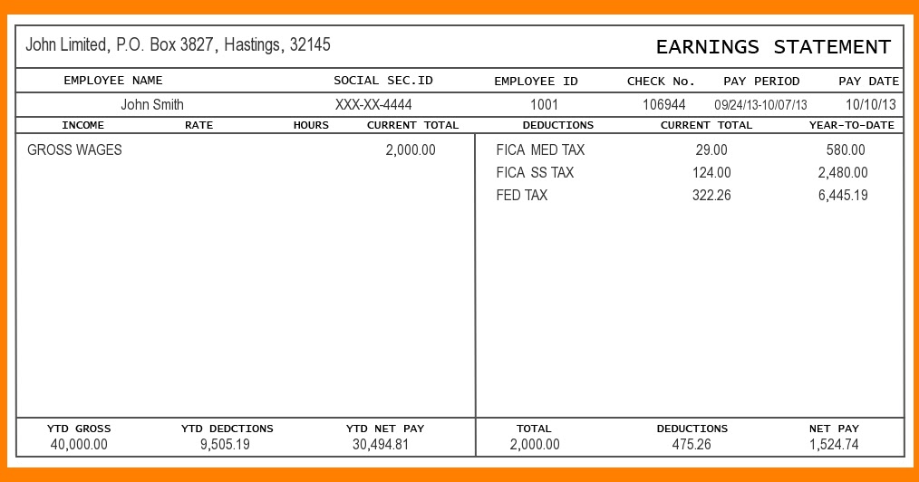 Free Printable Paycheck Stub Generator