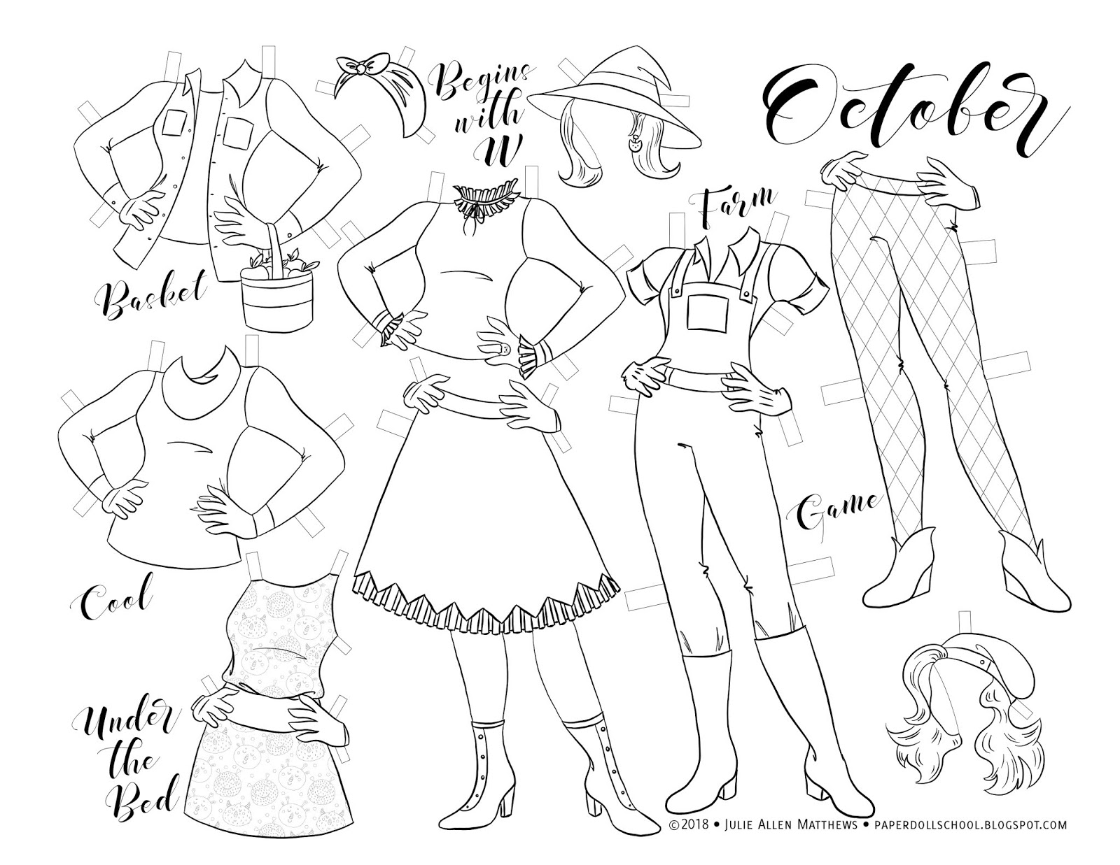 Paper Doll School October Paper Doll