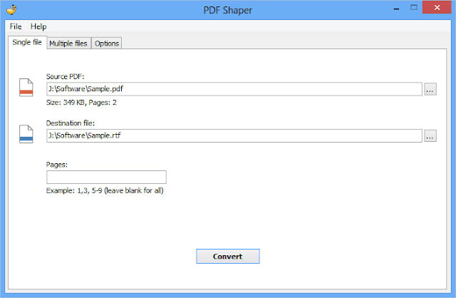 برنامج مجانى لتحويل ملفات PDF الى وورد 1.4 PDF Shaper 