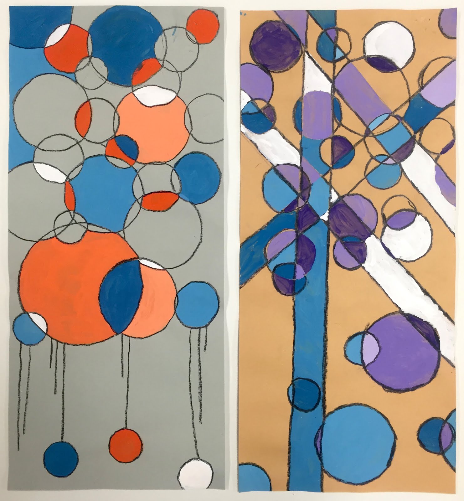 Thomas Elementary Art Nonobjective Tint Paintings by 4th Grade