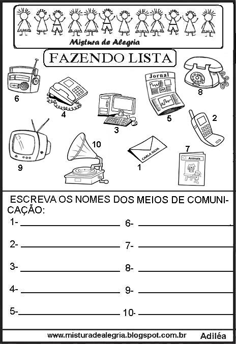 Atividades De Geografia Para Alunos Especiais Para Imprimir Lista Meios Comunicacao Atividades Meios De Comunicacao