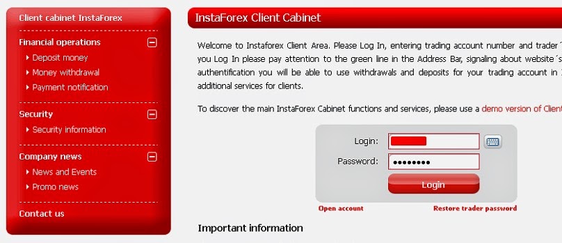Insta forex login