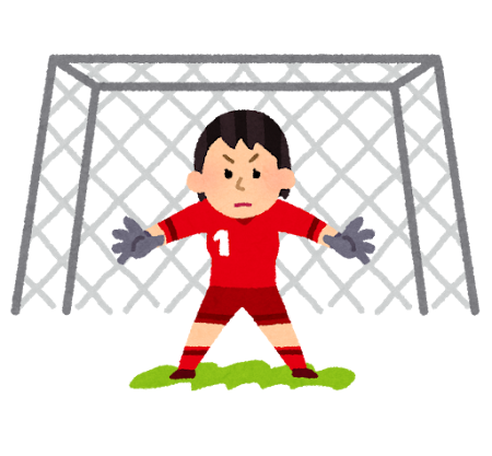 ゴールキーパーのイラスト（女子サッカー）