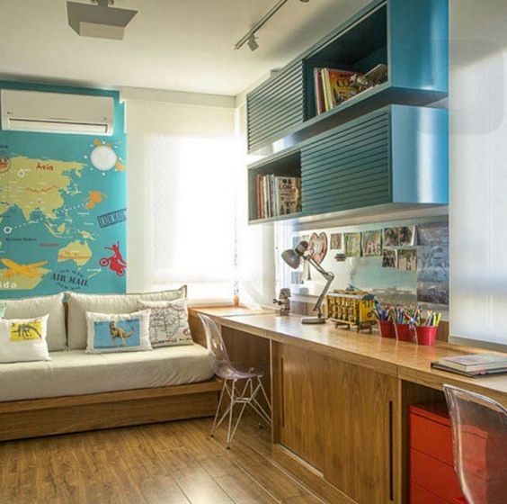 Quarto Menino Decoração quarto menino escrivaninha