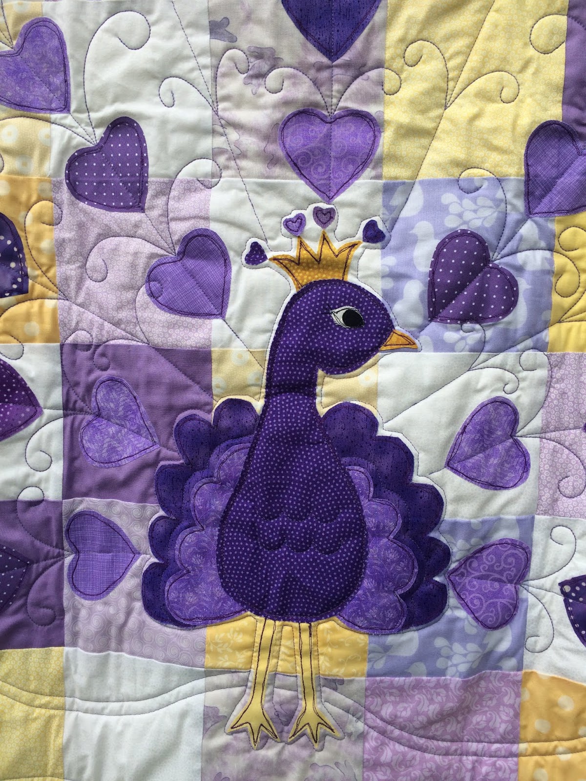 Mama Spark's World Baby Peacock Quilt Finished and For Sale!