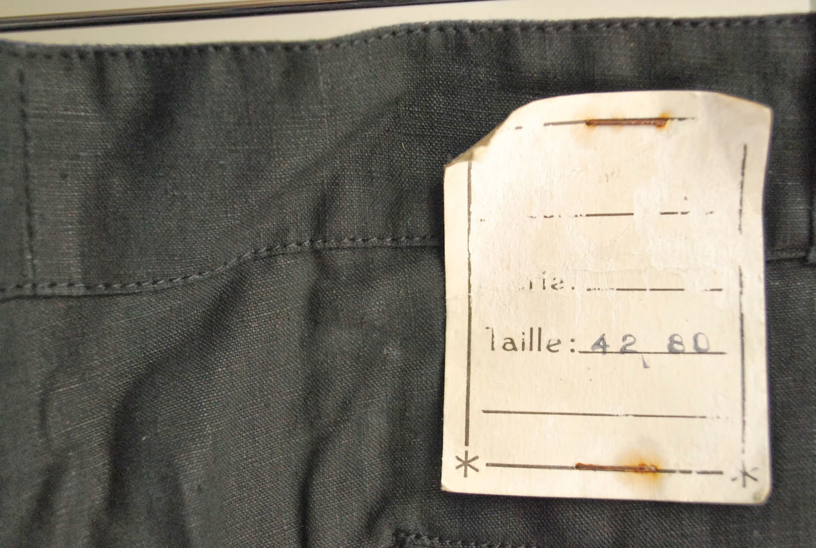 encore 1940s black linen work pants