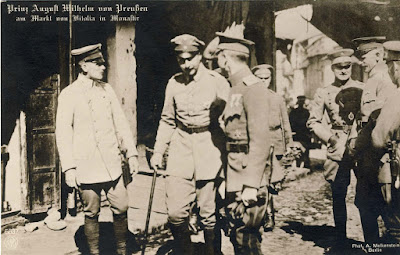 Prince August Wilhelm of Prussia visiting Bitola in 1916. His father was the German Emperor (Kaiser) Wilhelm II who was the last emperor of the German Empire.