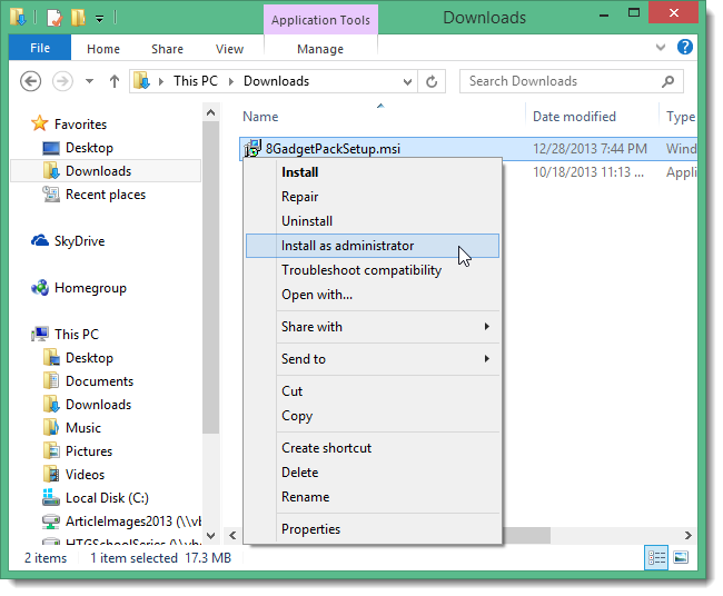 管理者モードを使用して MSI パッケージを強制的にインストールする方法