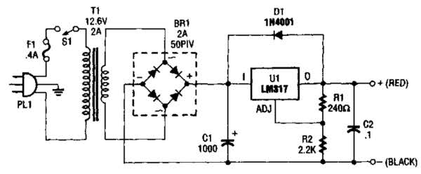 Simple Configurable Power Supply Circuit Diagram | Electronic Circuit