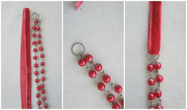 DIY Bead & Ribbon Romantic Necklace