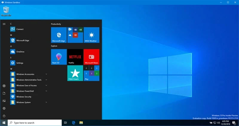 Windows Sandbox is a virtual safe space to run untrusted applications in Windows 10