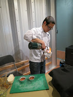 Chef Daniel Tong of The Epicurean Caramelizing Crème Brûlée
