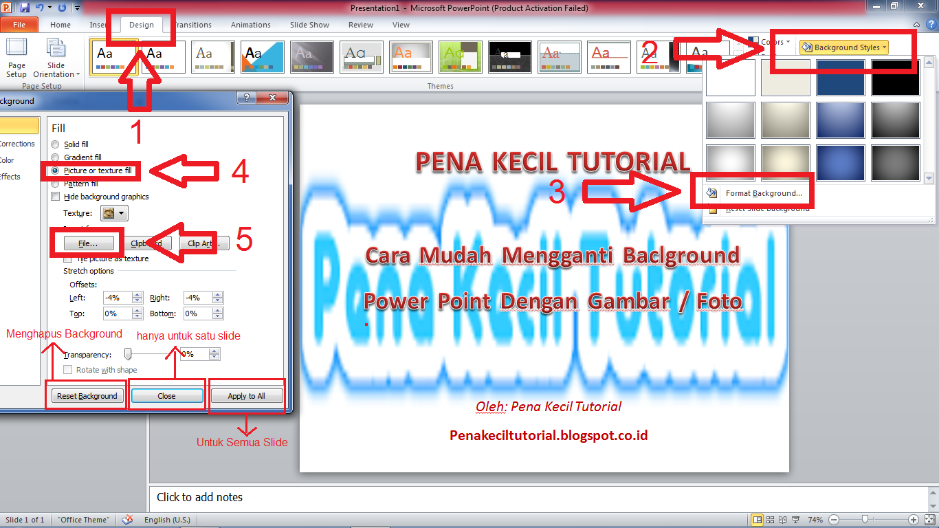 Cara Mudah Mengganti Background Power Point Dengan Gambarfoto Pena