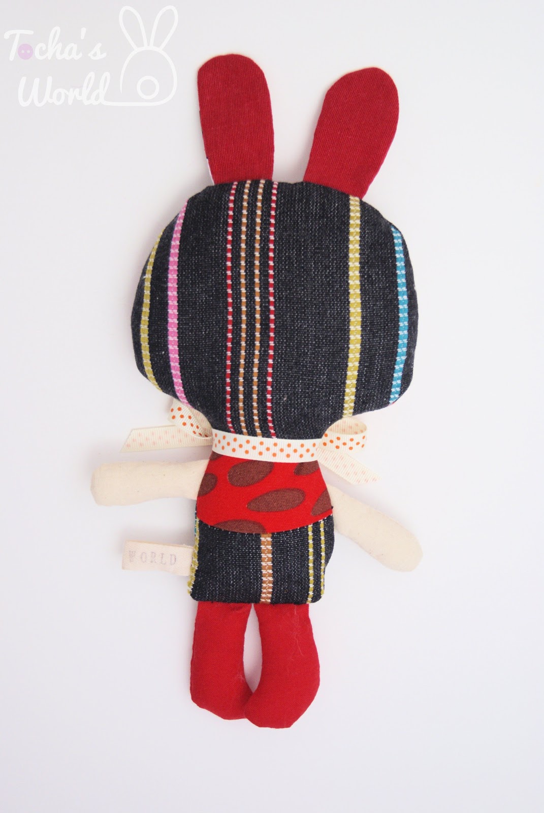 bunny, rabbit, stuffed toy, strawberry, cotton, ribbon, bow, bow tie, Ikea, printed fabric
