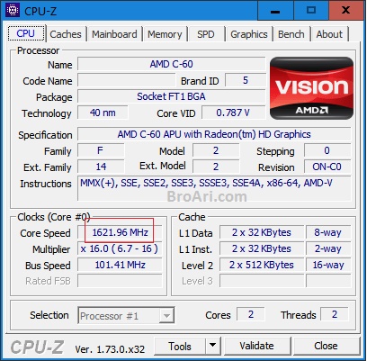 Cara Overclock Prosesor AMD C-60 Paling Mudah