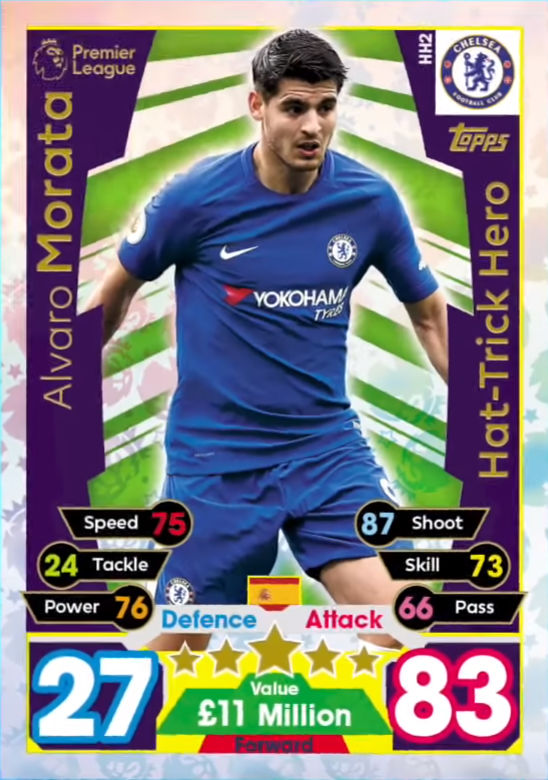 2017 2018 English Premier League EPL Match Attax Extra HAT TRICK HERO