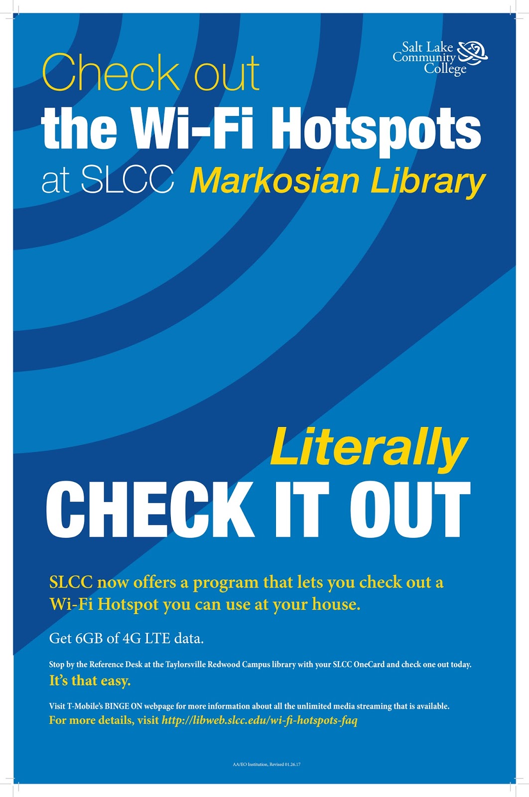 'Check Out' WiFi Hotspots from Markosian Library