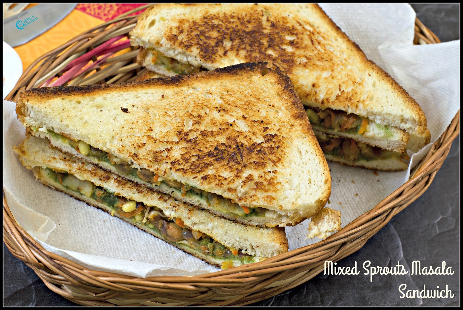 Sprouts Masala Sandwich Subbus Kitchen