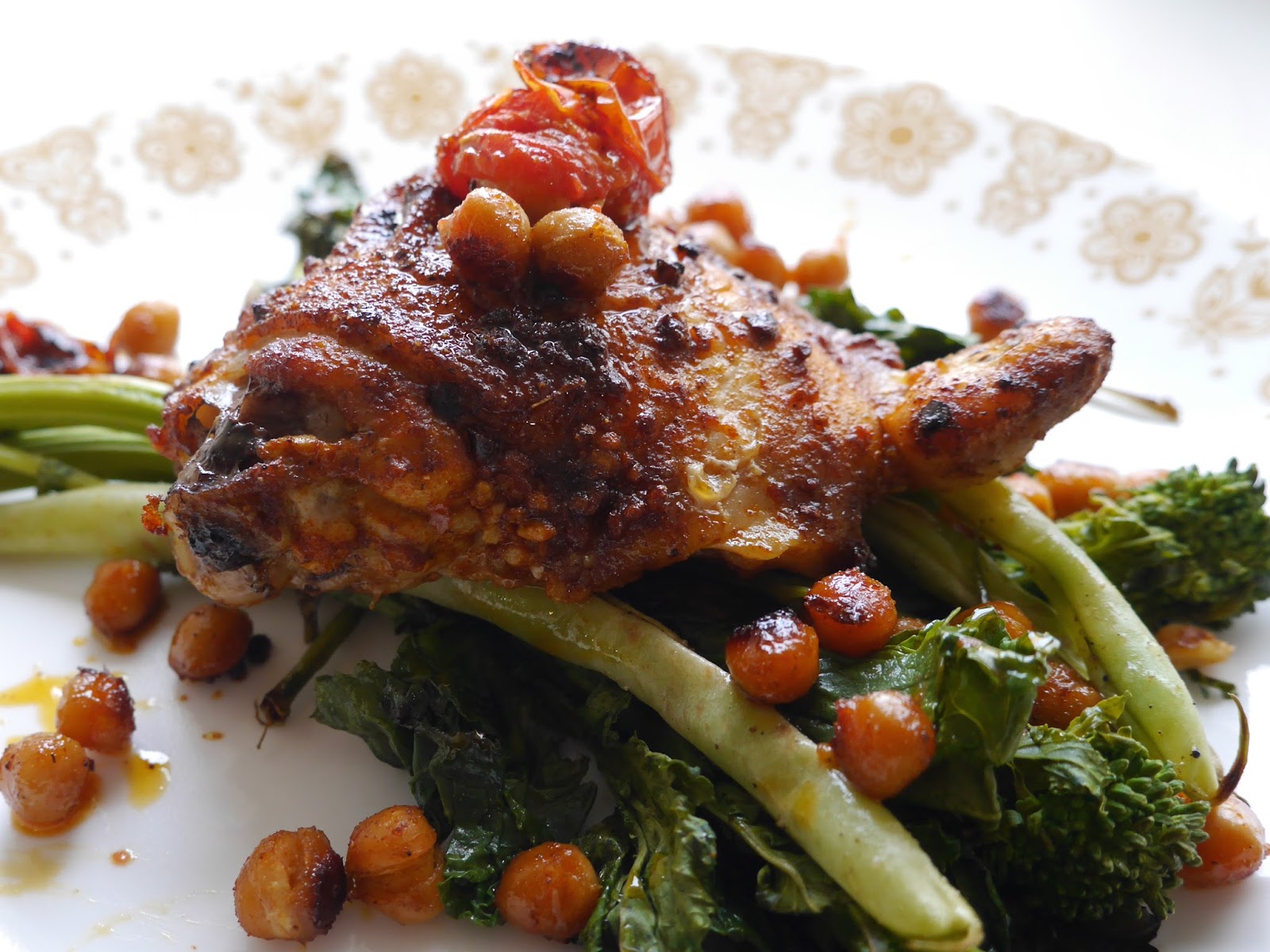 Roasted Chicken with Chickpeas and Tomatoes