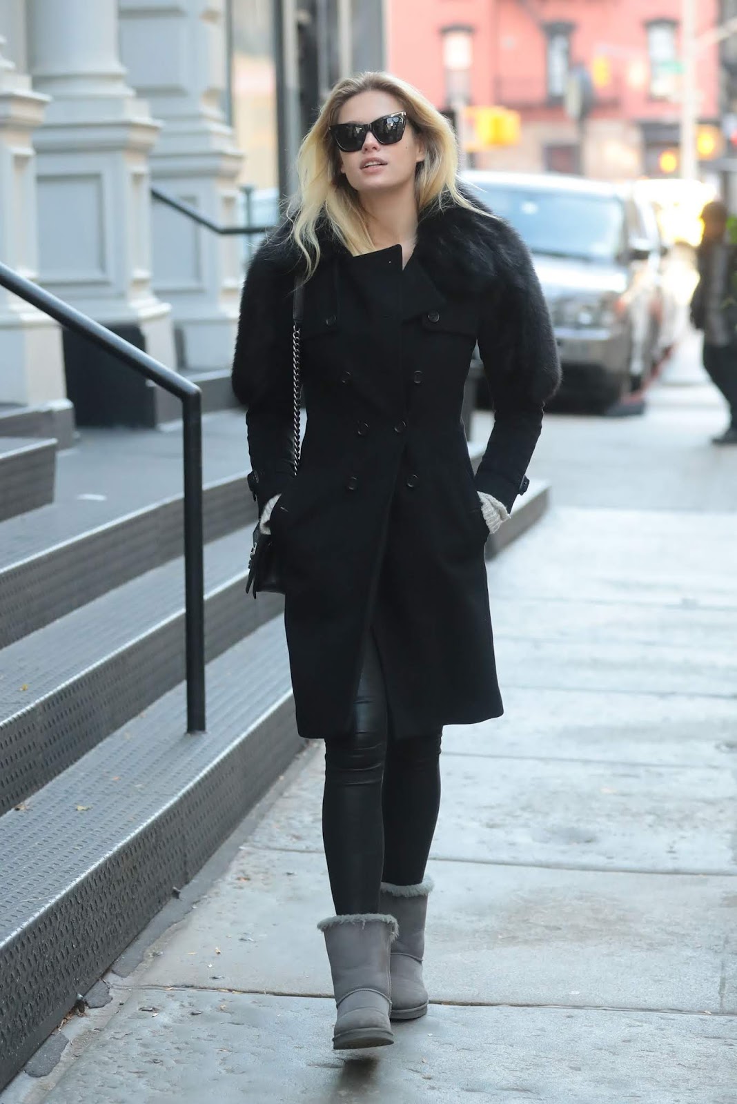 Lada Kravchenko steps out in all black for Black Friday in New York 11