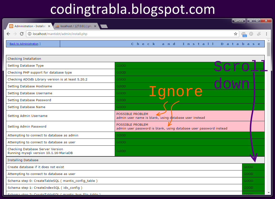 Bug track. Bug track