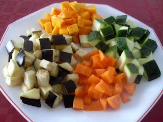 Verduras variadas par el arroz.