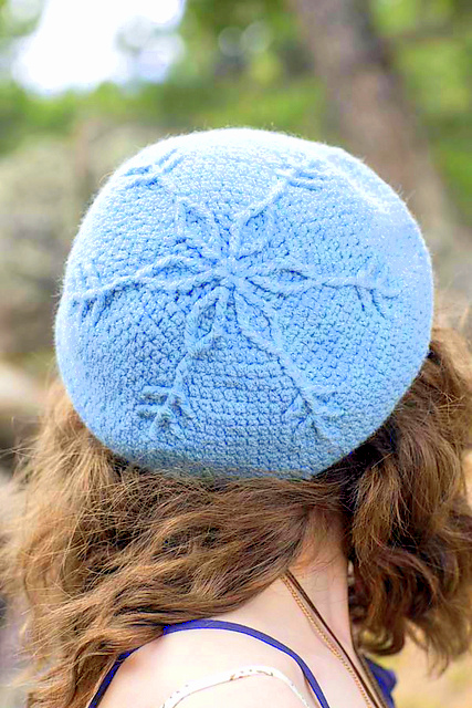 snowflake baret beret hat Crochet pattern
