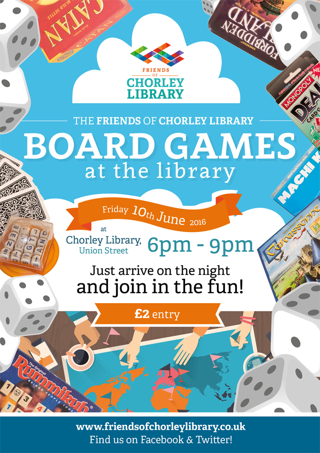 Friends of Chorley Library Board Games At The Library! June 10th.