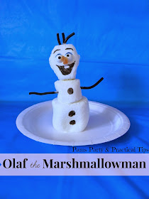 Olaf the Snowman made from marshmallows 