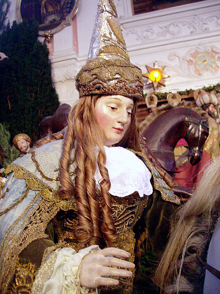 Миндельхайм (Германия), вертеп в Йезуитский церкви, царица Савская
