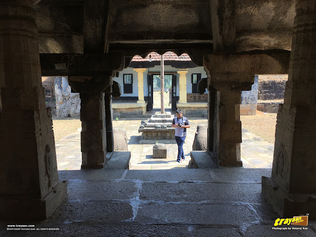 A view of the main entranceway, from inside the temple's front porch